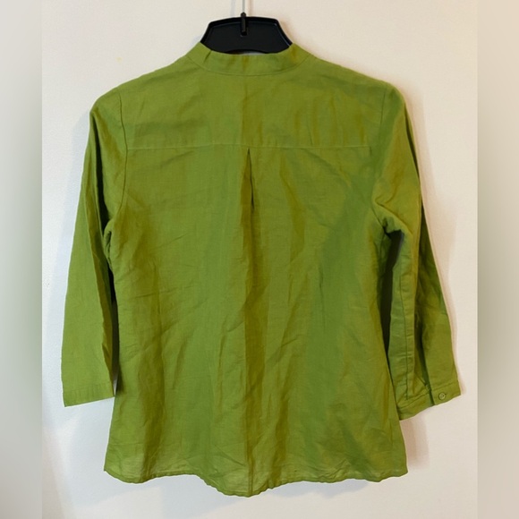 Tweeds Women’s Linen Blend Lime Green Women's Top size medium - Picture 2 of 8